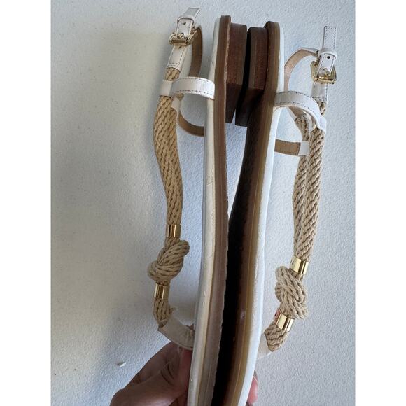 Michael Kors Rope White Sandals with Gold Hardware 8 - Picture 6 of 9